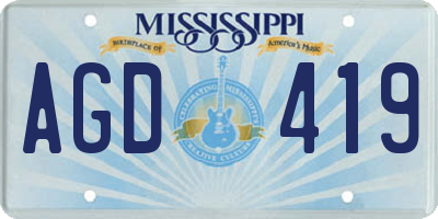 MS license plate AGD419