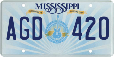 MS license plate AGD420