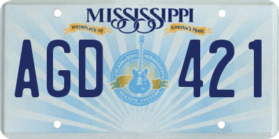 MS license plate AGD421