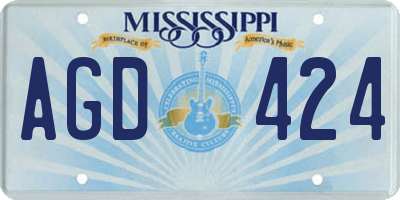 MS license plate AGD424