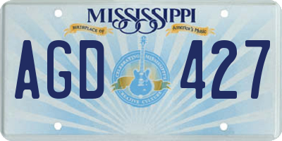 MS license plate AGD427