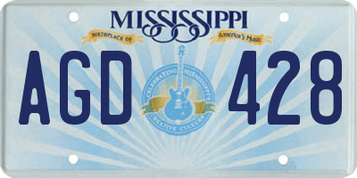 MS license plate AGD428