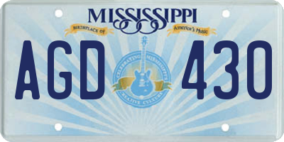 MS license plate AGD430