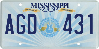 MS license plate AGD431