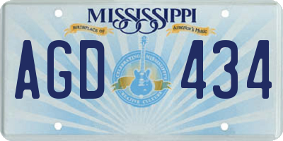MS license plate AGD434