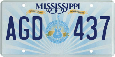 MS license plate AGD437