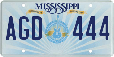 MS license plate AGD444