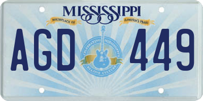 MS license plate AGD449