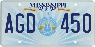 MS license plate AGD450