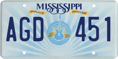 MS license plate AGD451