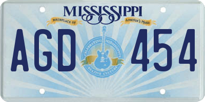 MS license plate AGD454