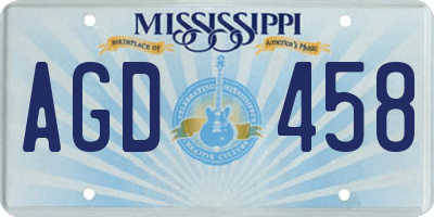 MS license plate AGD458