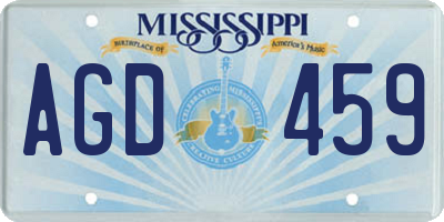 MS license plate AGD459