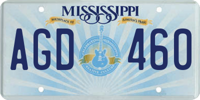MS license plate AGD460