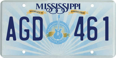 MS license plate AGD461