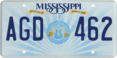 MS license plate AGD462