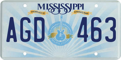 MS license plate AGD463