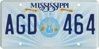 MS license plate AGD464