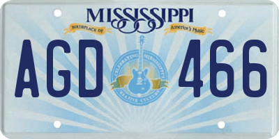 MS license plate AGD466
