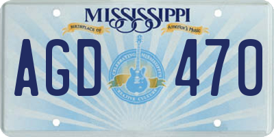 MS license plate AGD470