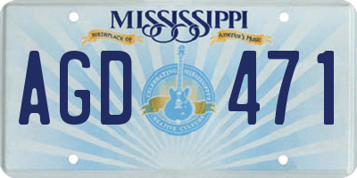 MS license plate AGD471