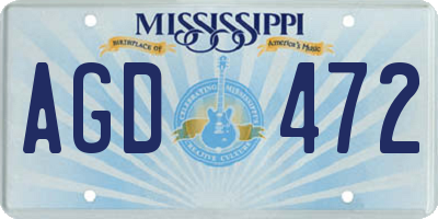 MS license plate AGD472
