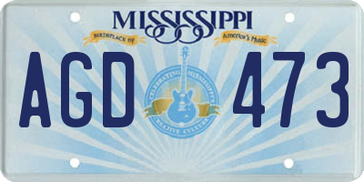 MS license plate AGD473