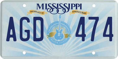 MS license plate AGD474