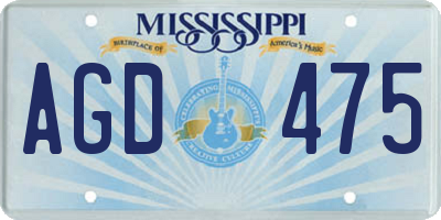 MS license plate AGD475