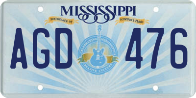 MS license plate AGD476