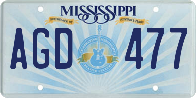 MS license plate AGD477