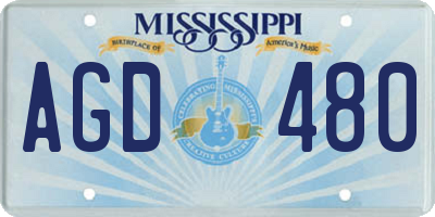 MS license plate AGD480