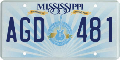 MS license plate AGD481