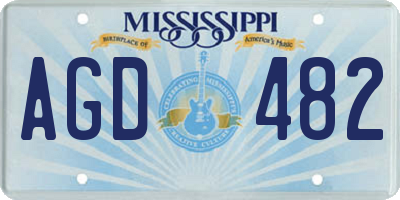 MS license plate AGD482