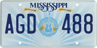 MS license plate AGD488