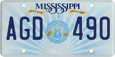 MS license plate AGD490