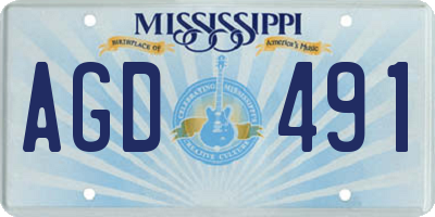 MS license plate AGD491