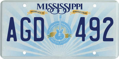 MS license plate AGD492