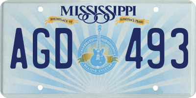MS license plate AGD493