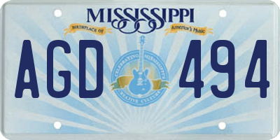 MS license plate AGD494
