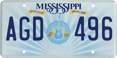 MS license plate AGD496