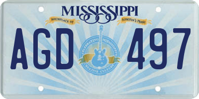MS license plate AGD497