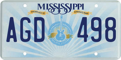 MS license plate AGD498