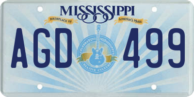 MS license plate AGD499