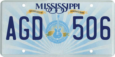 MS license plate AGD506