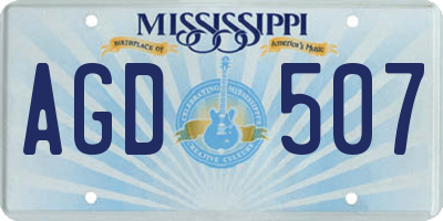 MS license plate AGD507