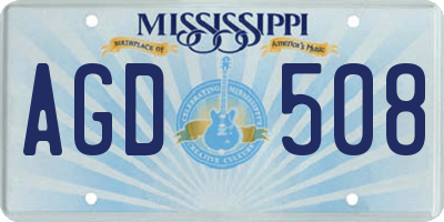 MS license plate AGD508
