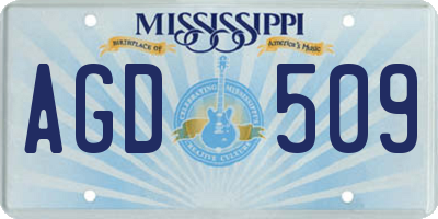 MS license plate AGD509