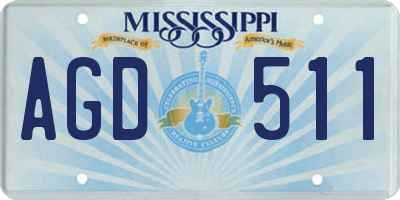 MS license plate AGD511