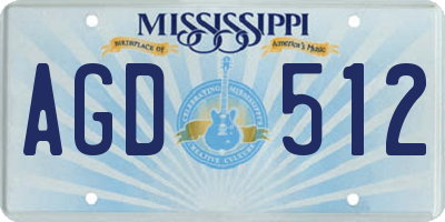 MS license plate AGD512
